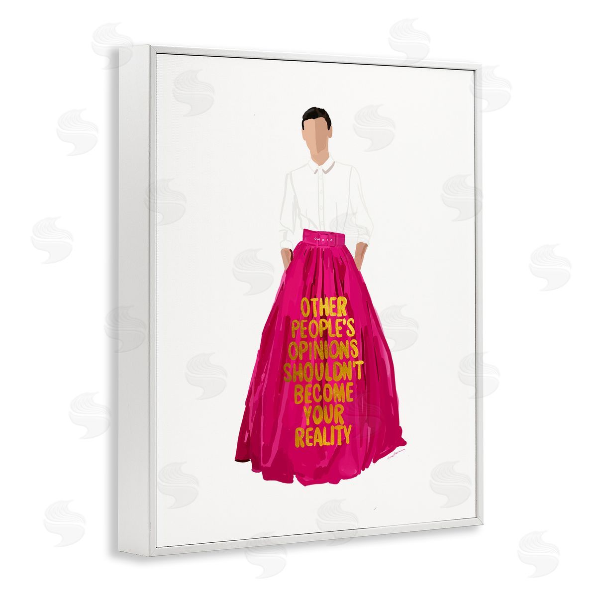 Amelia Noyes Inspirational Confidence Phrase White Framed Giclee Wall Artside_