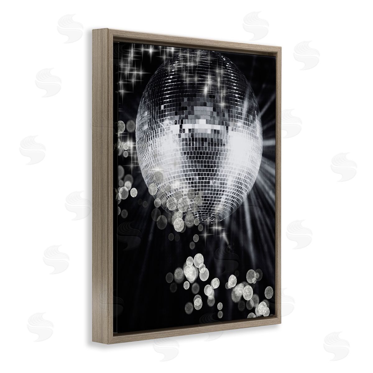 Jesse Keith Glimmering Disco Ball Brown Floater Frame Canvas Artside_