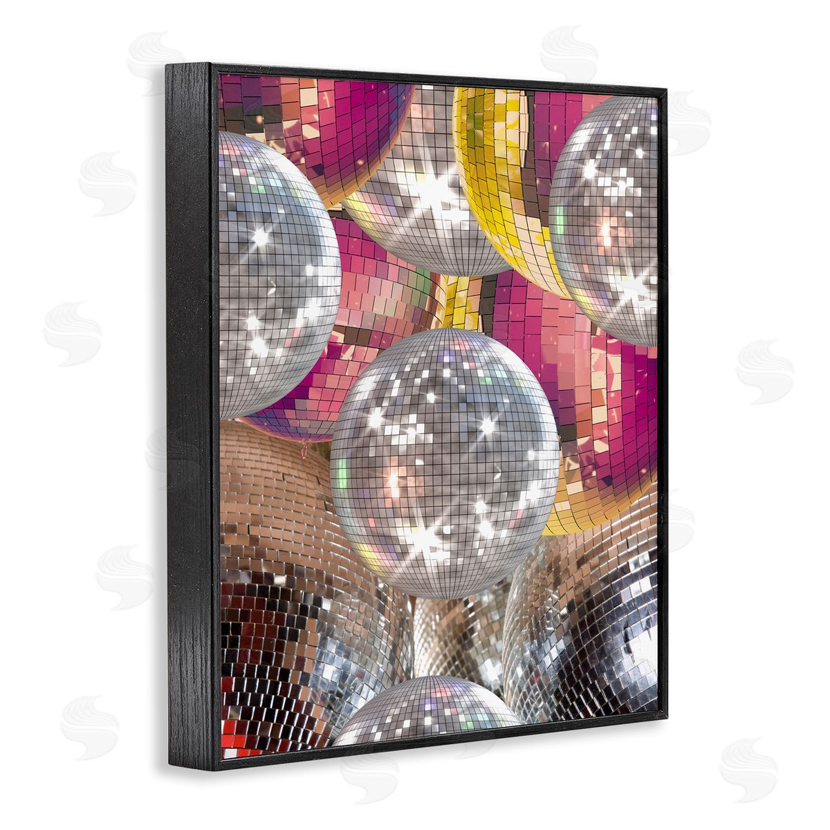 Jesse Keith Retro Disco Balls Black Framed Giclee Wall Artside_