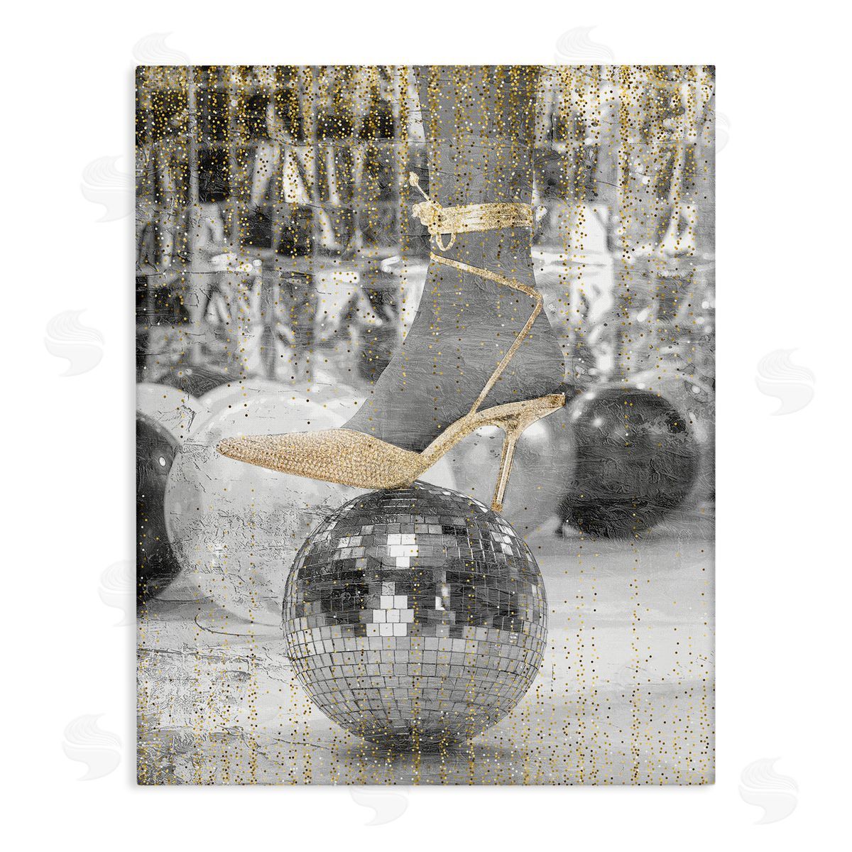 Kim Allen Glam Heels Disco Ball Canvas Wall Art