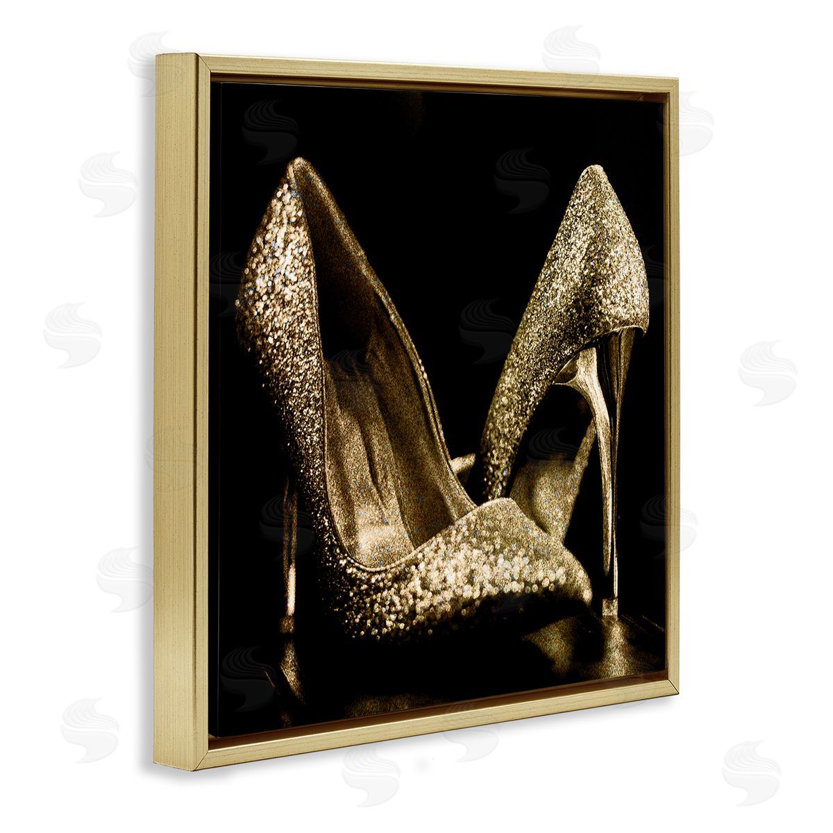 Kim Allen Dark Glam Shoes Photography Gold Floater Frame Canvas Artside_