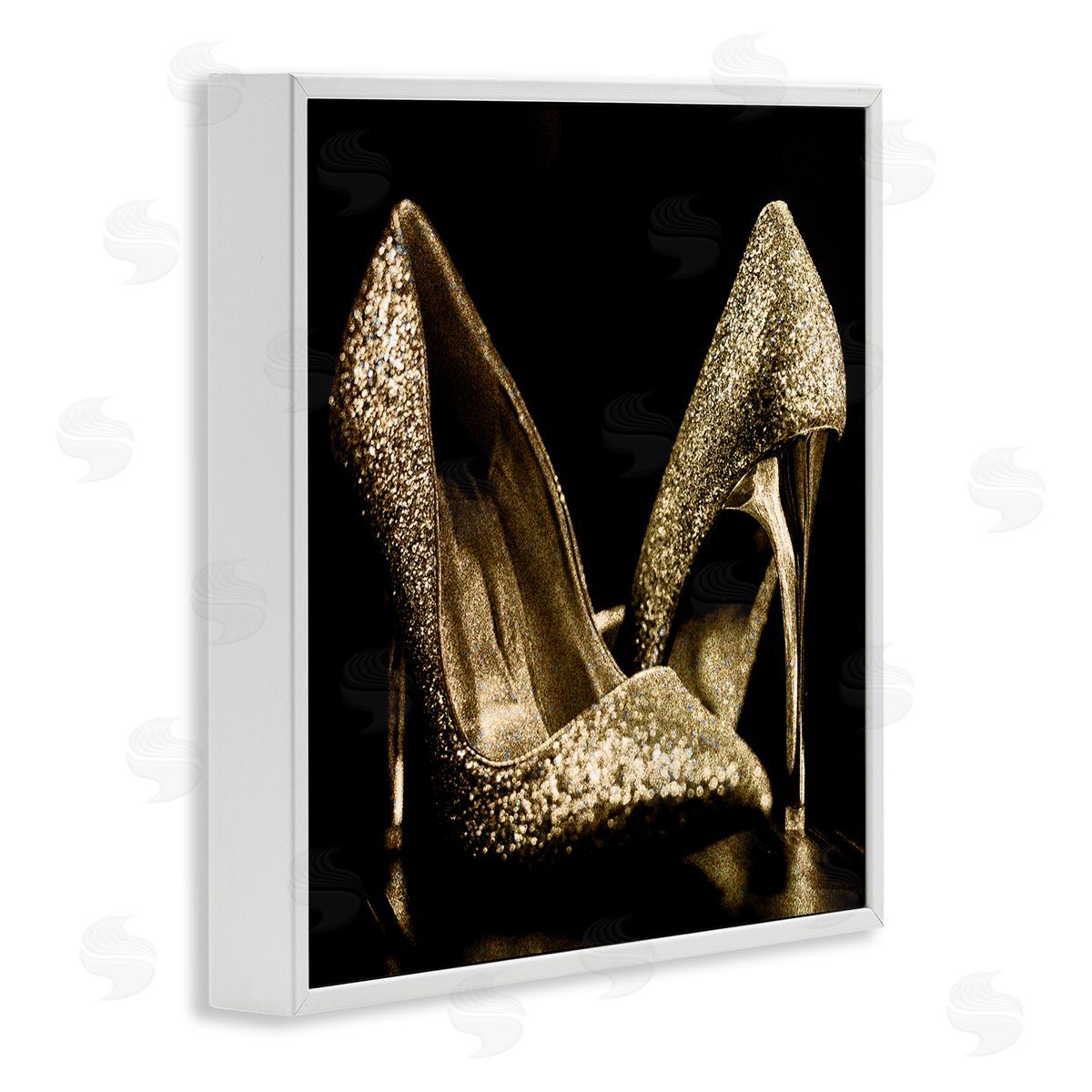 Kim Allen Dark Glam Shoes Photography White Framed Giclee Wall Artside_
