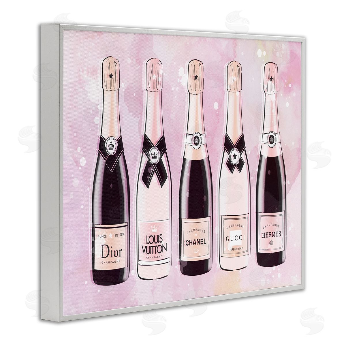 Martina Pavlova Pink Glam Champagne White Framed Giclee Wall Artside_