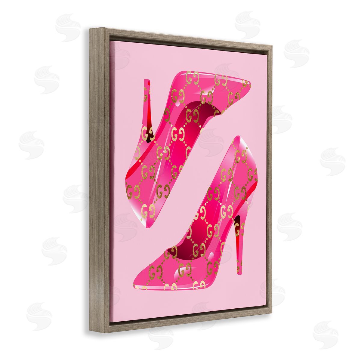 Stupell Studio Fashion Brand Heels Brown Floater Frame Canvas Artside_