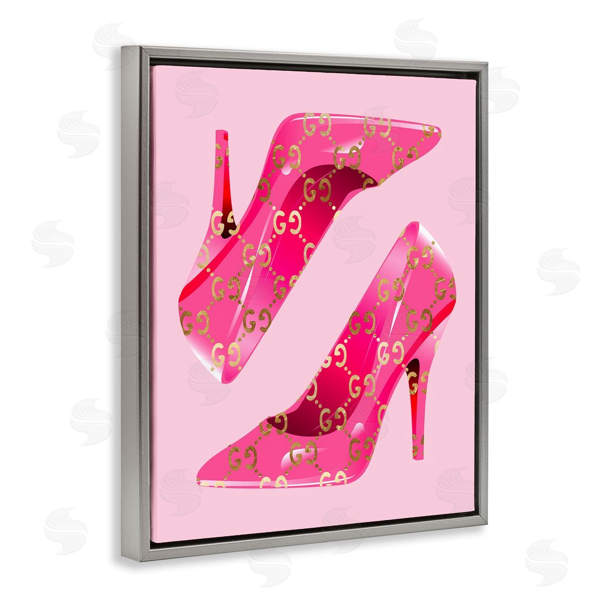 Stupell Studio Fashion Brand Heels Gray Floater Frame Canvas Artside_