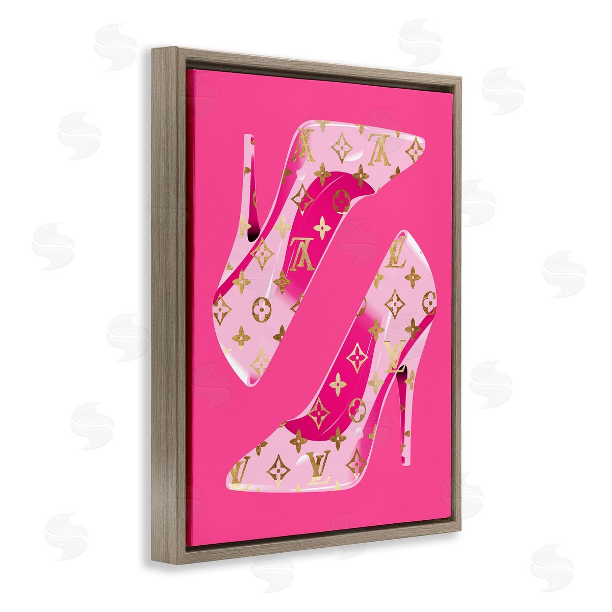 Stupell Studio Pink Fashion Heels Brown Floater Frame Canvas Artside_