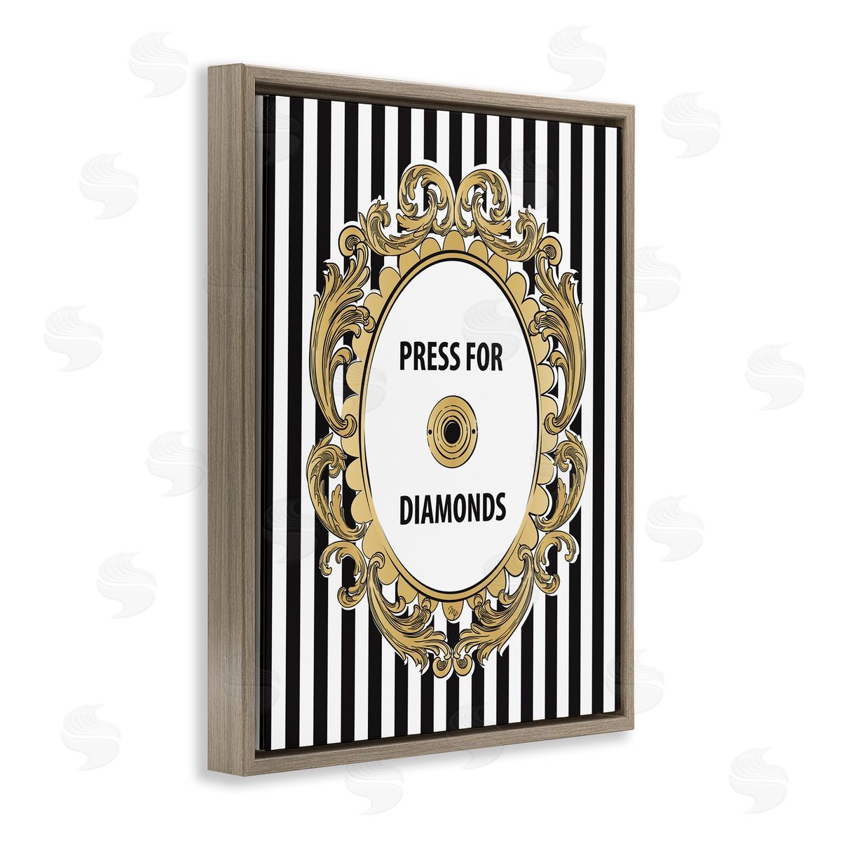 Martina Pavlova Press For Diamonds Phrase Brown Floater Frame Canvas Artside_