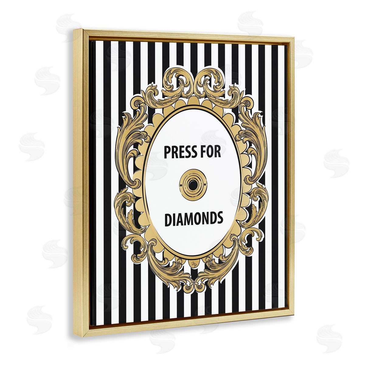 Martina Pavlova Press For Diamonds Phrase Gold Floater Frame Canvas Artside_