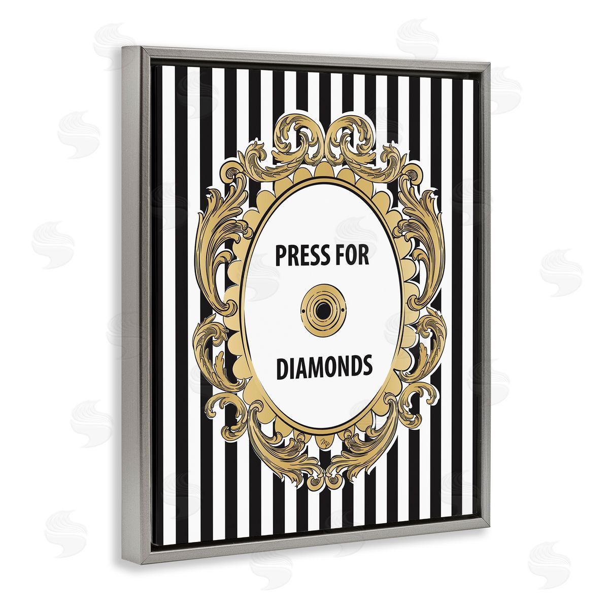 Martina Pavlova Press For Diamonds Phrase Gray Floater Frame Canvas Artside_