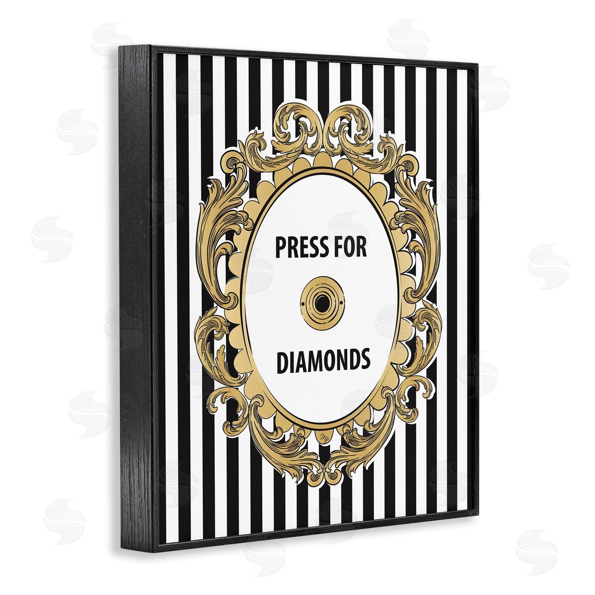 Martina Pavlova Press For Diamonds Phrase Black Framed Giclee Wall Artside_