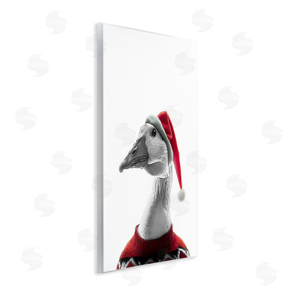 Annalisa Latella Duck in Santa Hat Wall Plaque Artside_