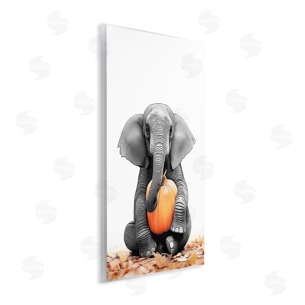Annalisa Latella Elephant in Autumn Leaves Wall Plaque Artside_