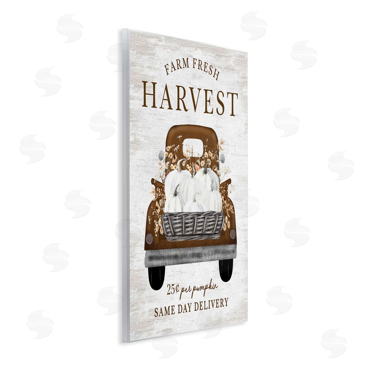 Lettered and Lined Farm Pumpkin Harvest Wall Plaque Artside_