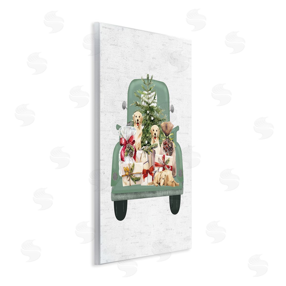 Lettered and Lined Holiday Gift Truck Wall Plaque Artside_