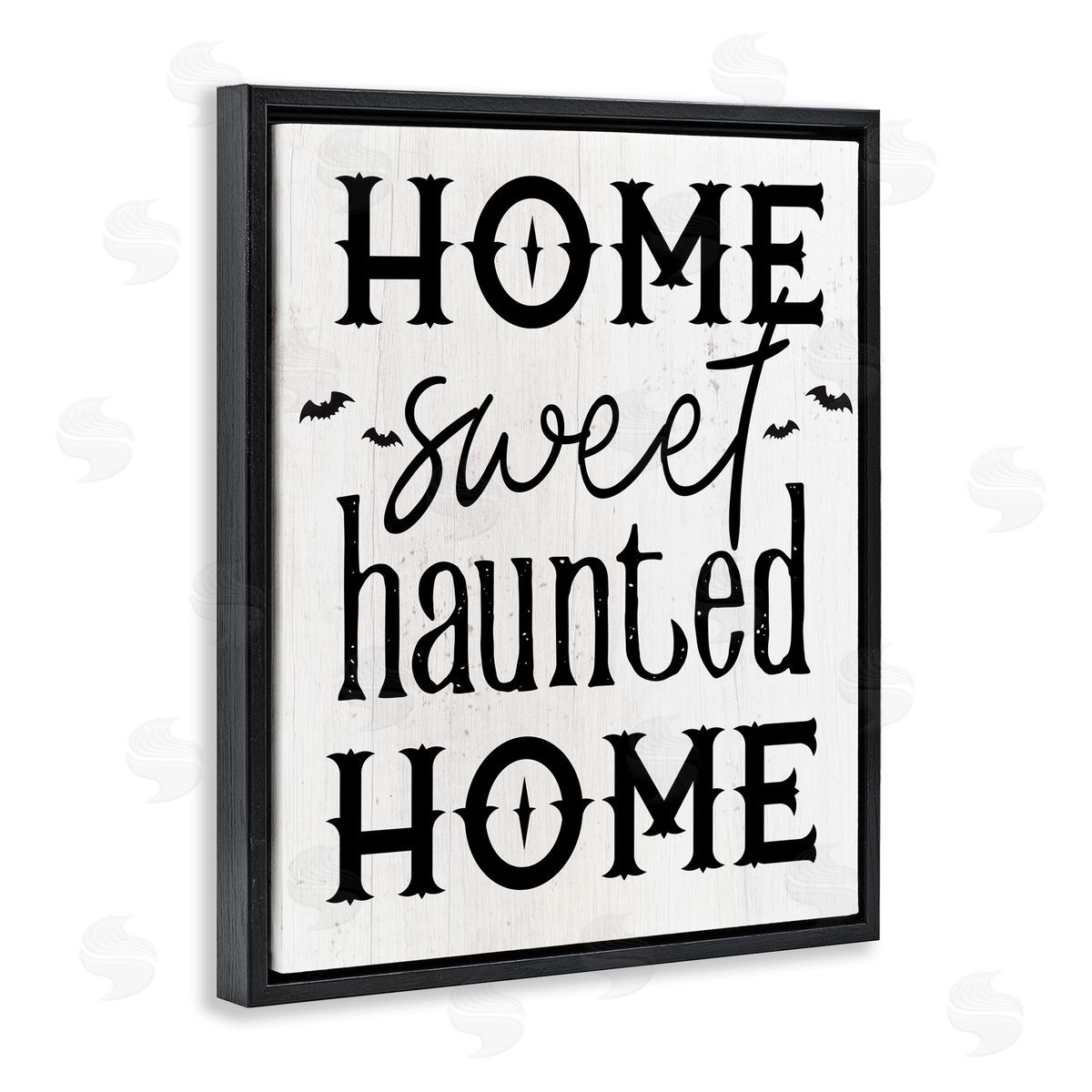 Stupell Studio Haunted Home Phrase Black Floater Frame Canvas Artside_