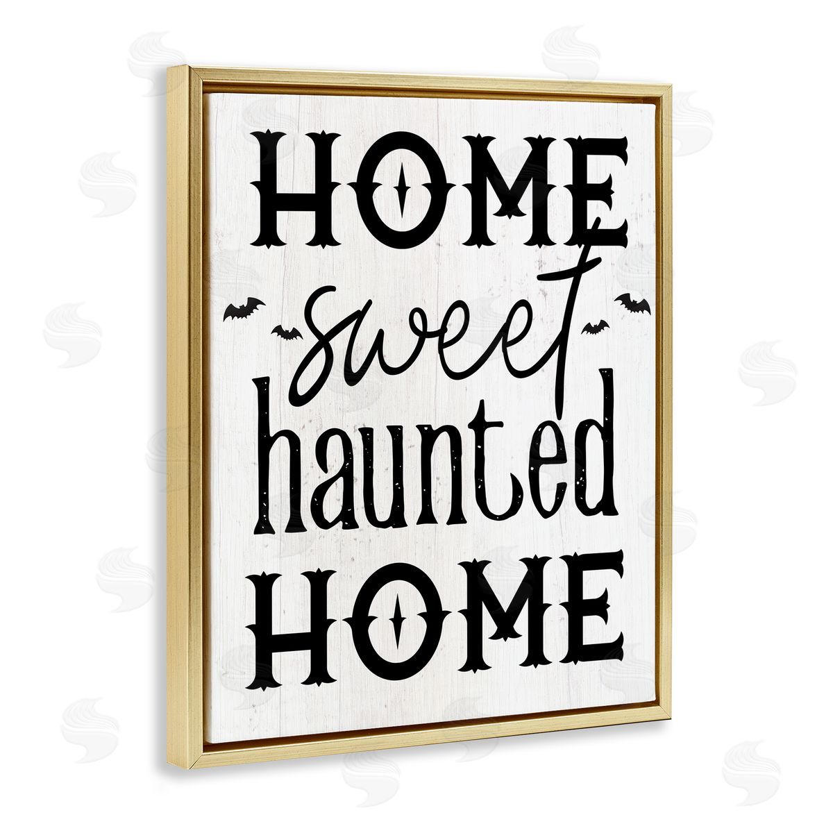 Stupell Studio Haunted Home Phrase Gold Floater Frame Canvas Artside_