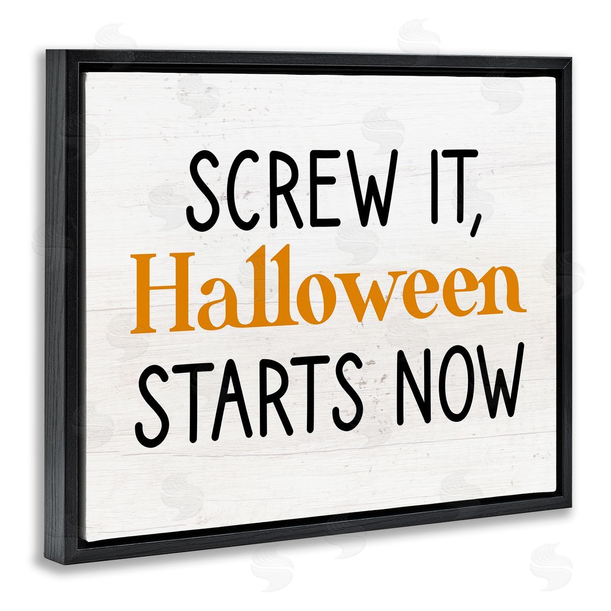 Stupell Studio Halloween Starts Now Phrase Black Floater Frame Canvas Artside_