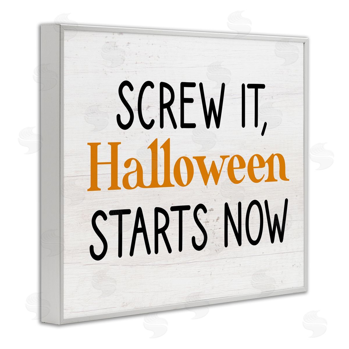 Stupell Studio Halloween Starts Now Phrase White Framed Giclee Wall Artside_