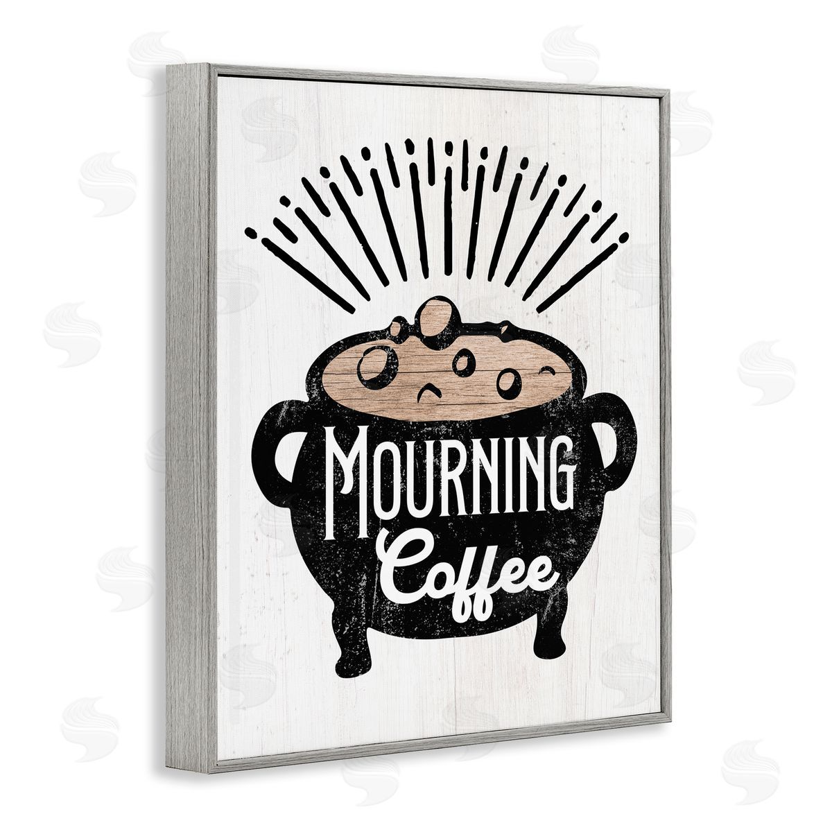 Stupell Studio Mourning Coffee Cauldron Gray Framed Giclee Wall Artside_