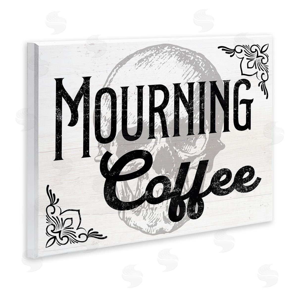 Stupell Studio Mourning Coffee Skull Wall Plaque Artside_