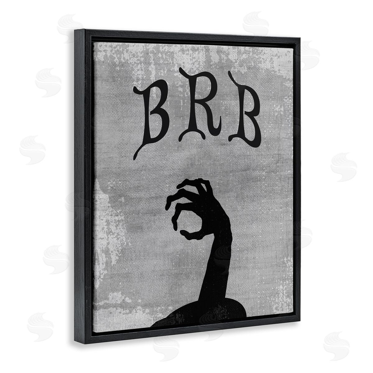 Stupell Studio BRB Zombie Graveyard Black Floater Frame Canvas Artside_
