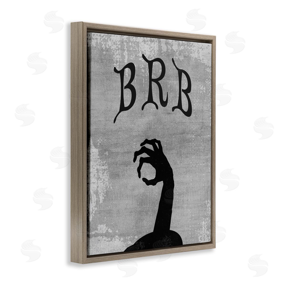 Stupell Studio BRB Zombie Graveyard Brown Floater Frame Canvas Artside_