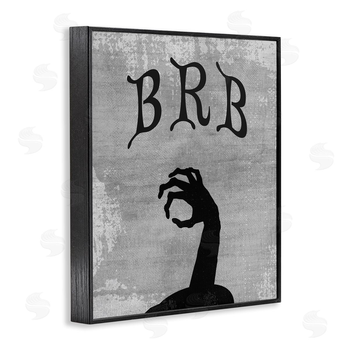 Stupell Studio BRB Zombie Graveyard Black Framed Giclee Wall Artside_