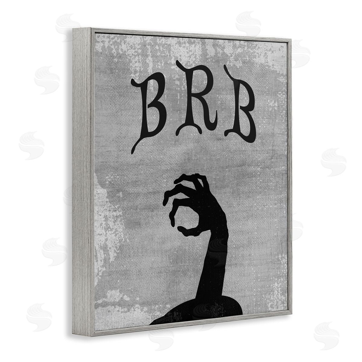 Stupell Studio BRB Zombie Graveyard Gray Framed Giclee Wall Artside_