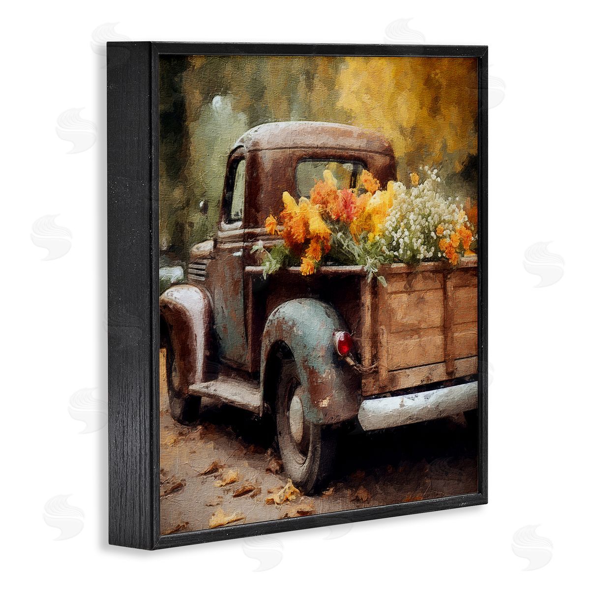 Riley B Autumnal Plants in Truck Black Framed Giclee Wall Artside_