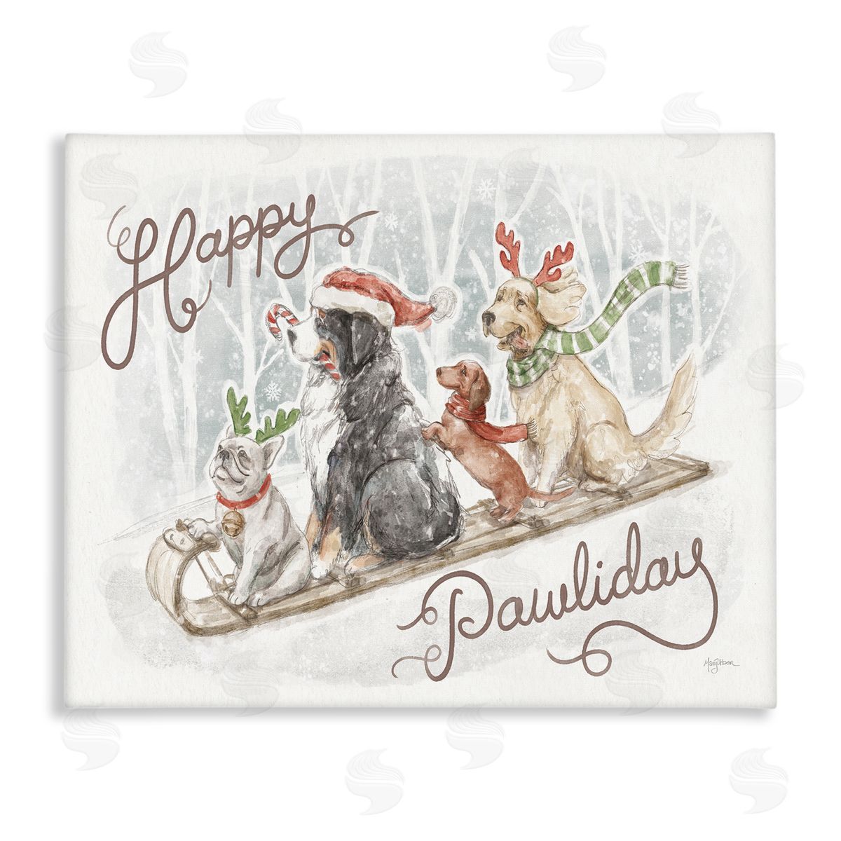 Mary Urban Happy Pawliday Dogs Canvas Wall Art