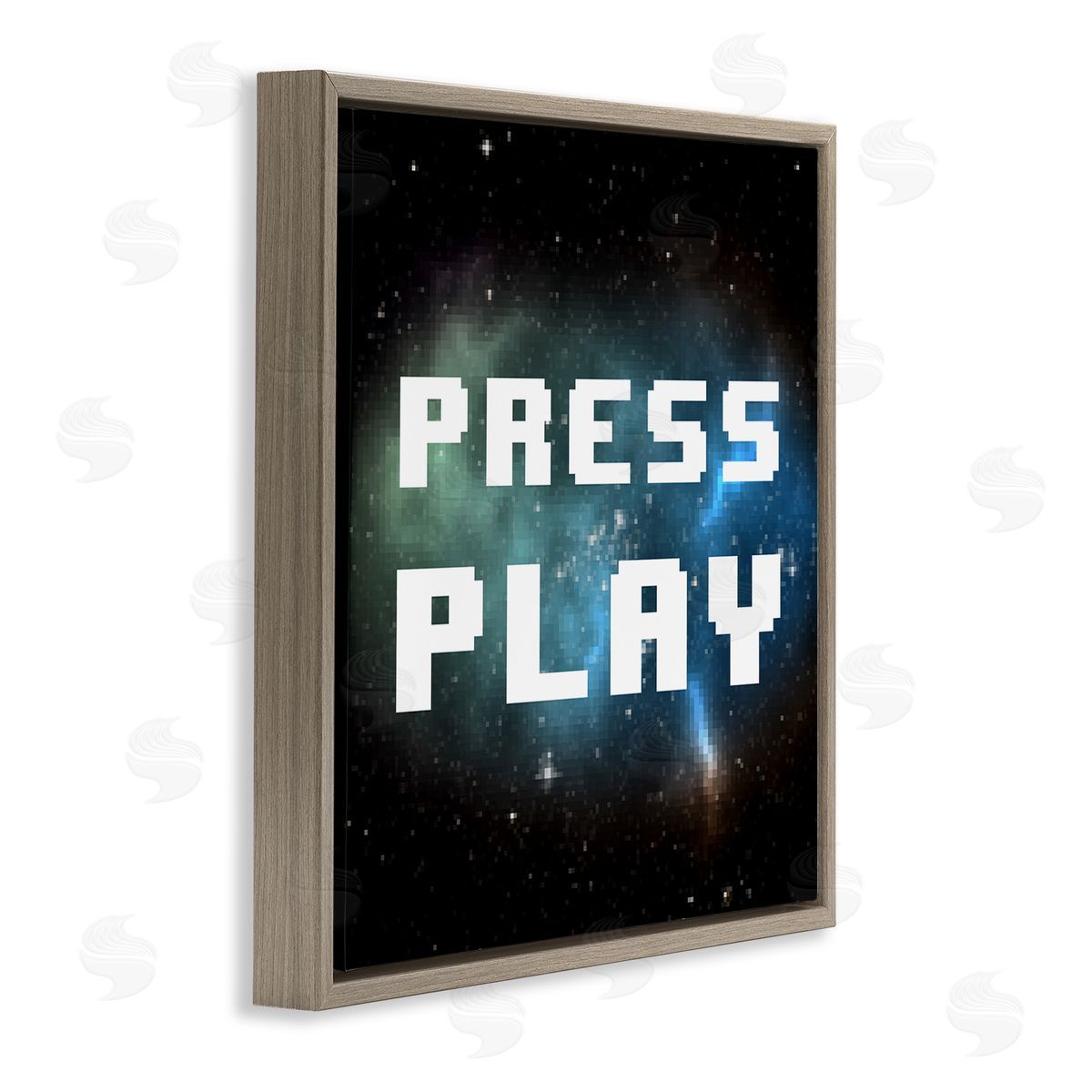 Press Play Nebula Brown Floating Frame Canvas Wall Art, Home Decor by June Erica Vess