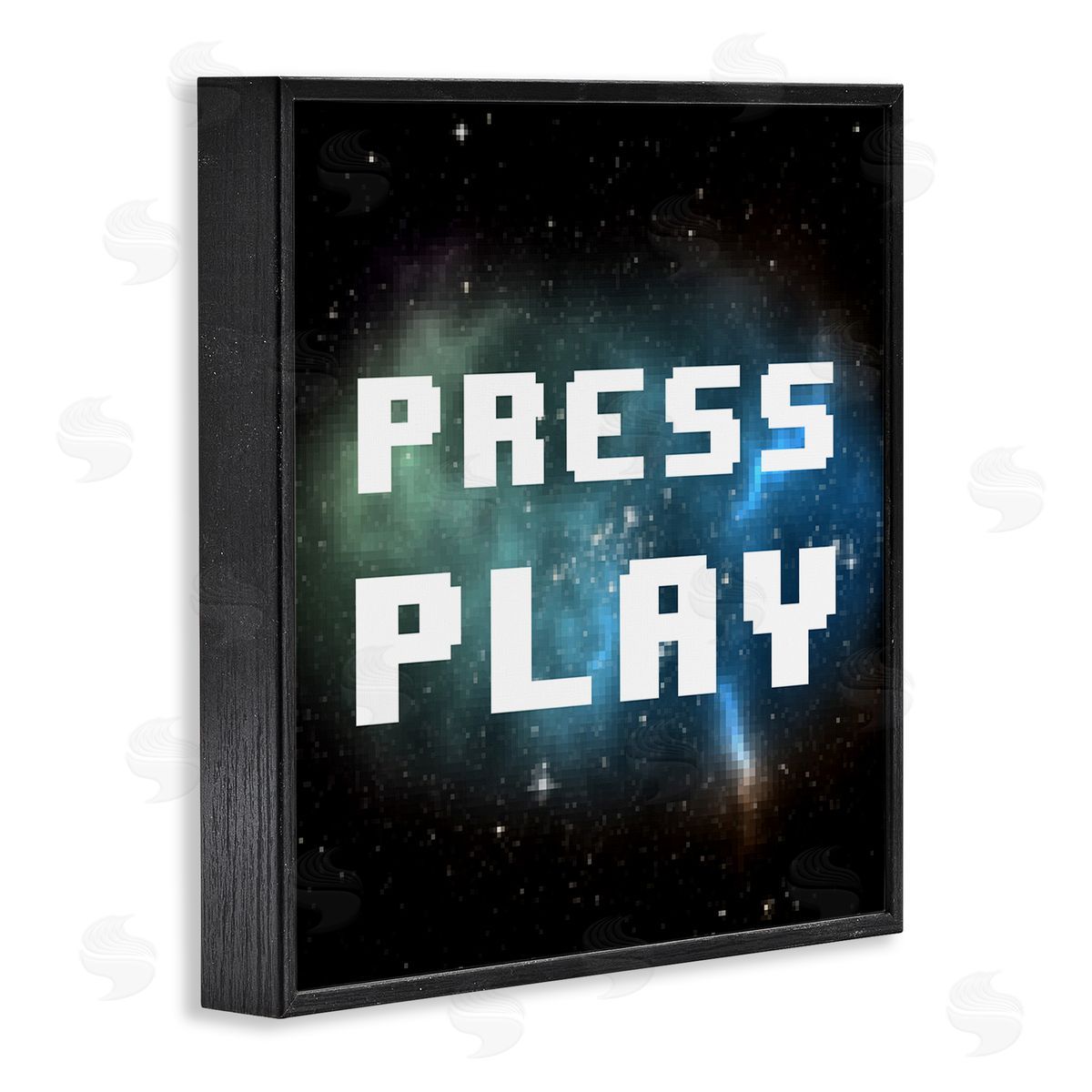 Press Play Nebula Black Frame Print Wall Art, Home Decor by June Erica Vess