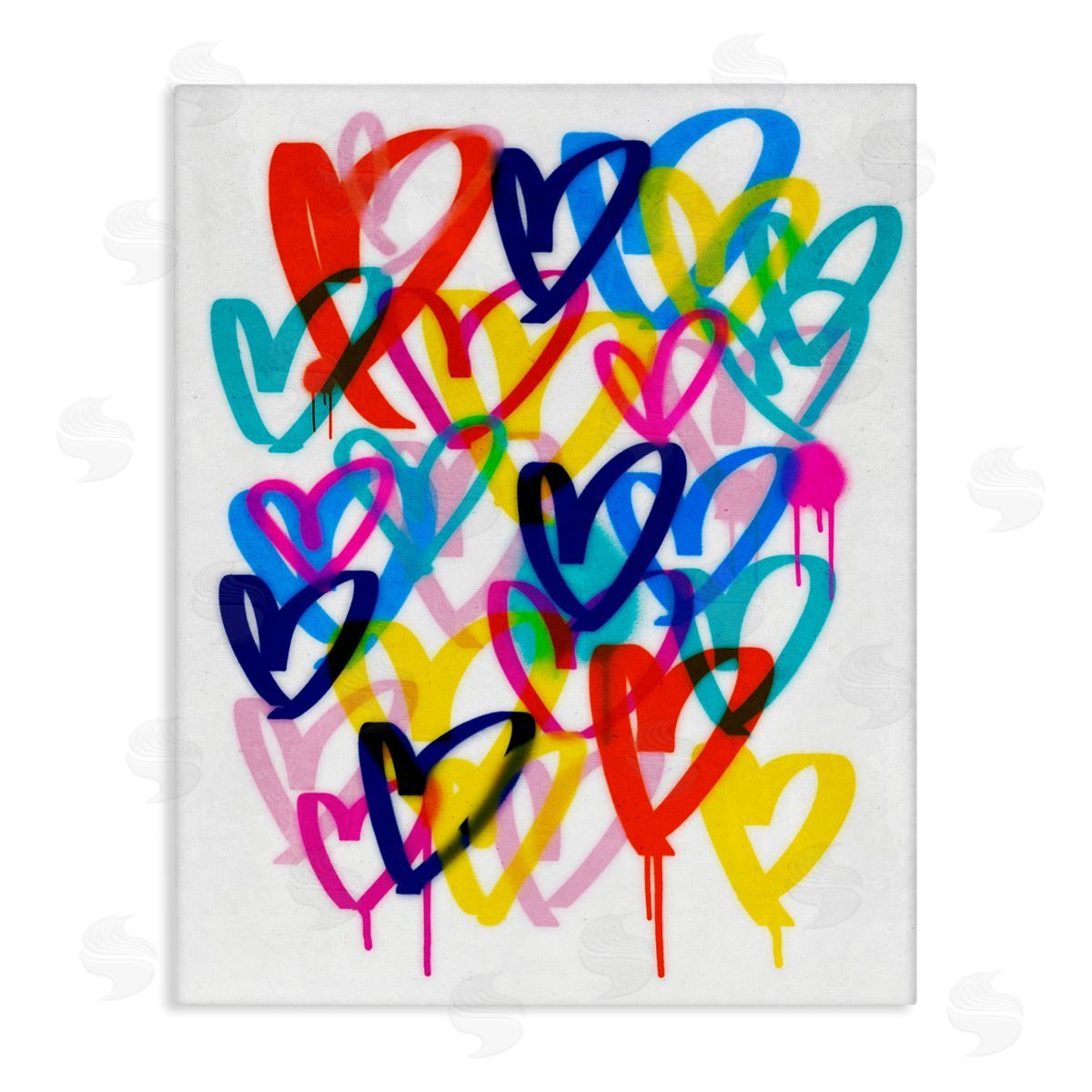 Victoria Barnes Modern Graffiti Hearts Canvas Wall Art