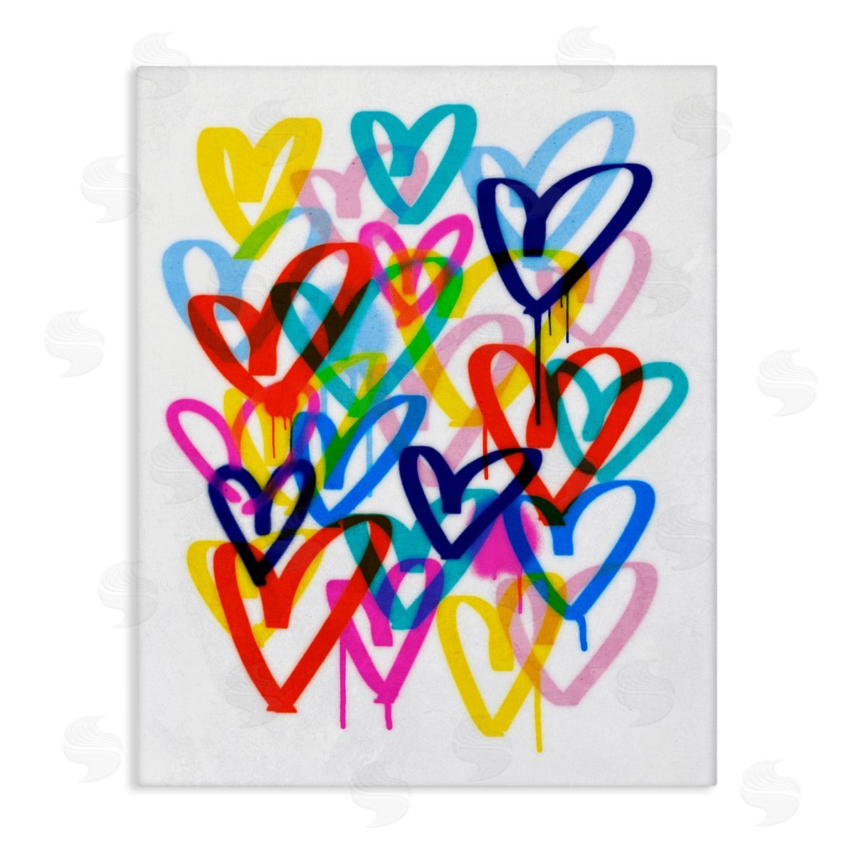 Victoria Barnes Modern Urban Hearts Canvas Wall Art