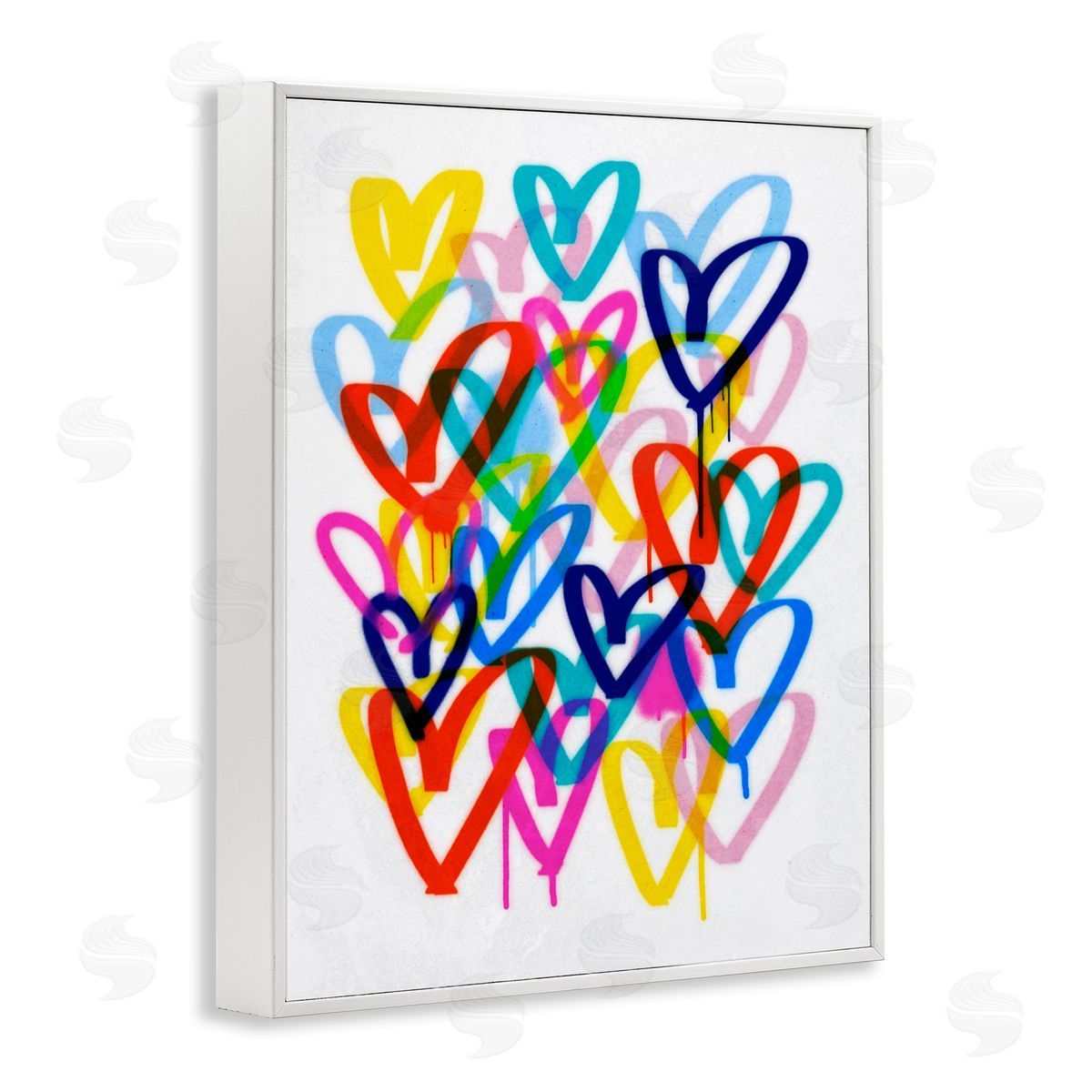 Victoria Barnes Modern Urban Hearts White Framed Giclee Wall Artside_