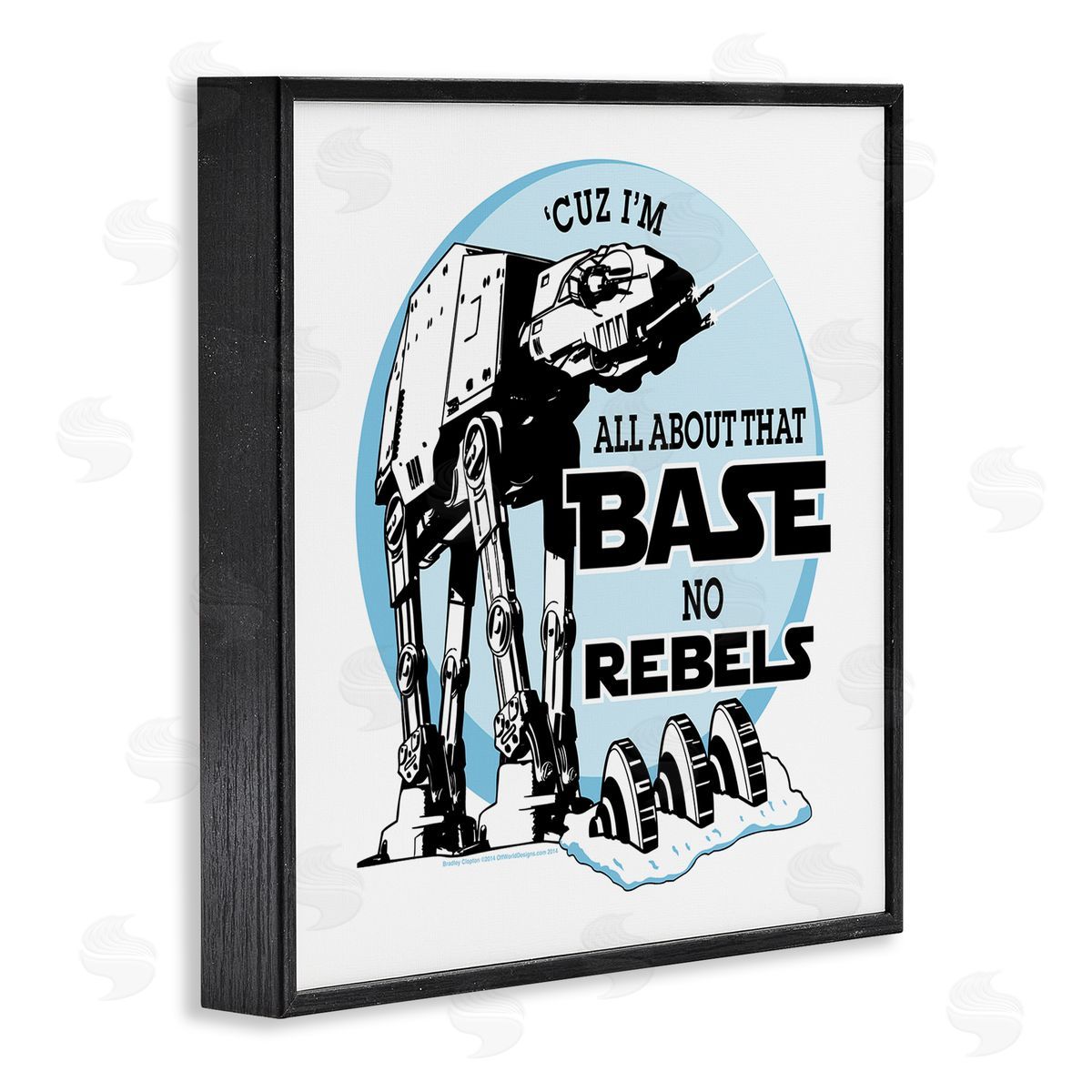 Off World Designs Funny Robot Sci-Fi Phrase Black Framed Giclee Wall Artside_