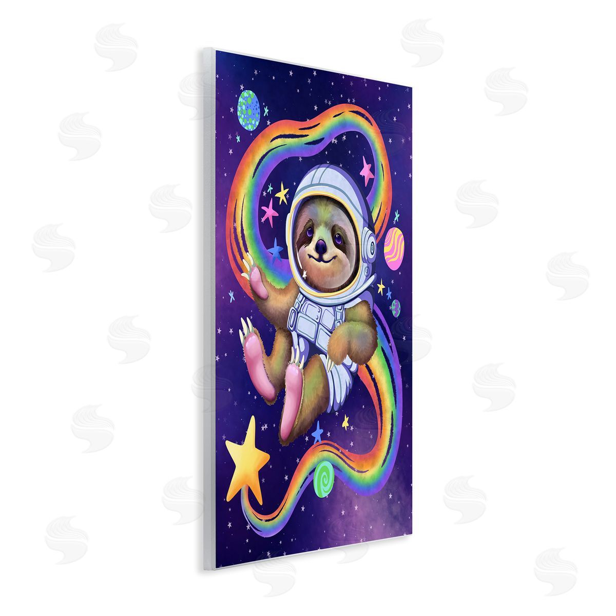 Carla Morrow Sloth in Outer Space Wall Plaque Artside_