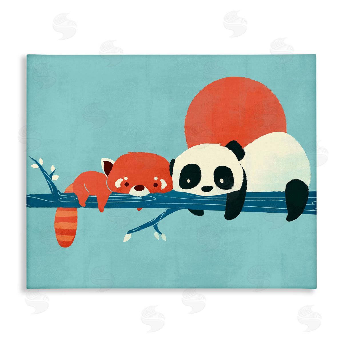 Jay Fleck Pandas on Branch Canvas Wall Art
