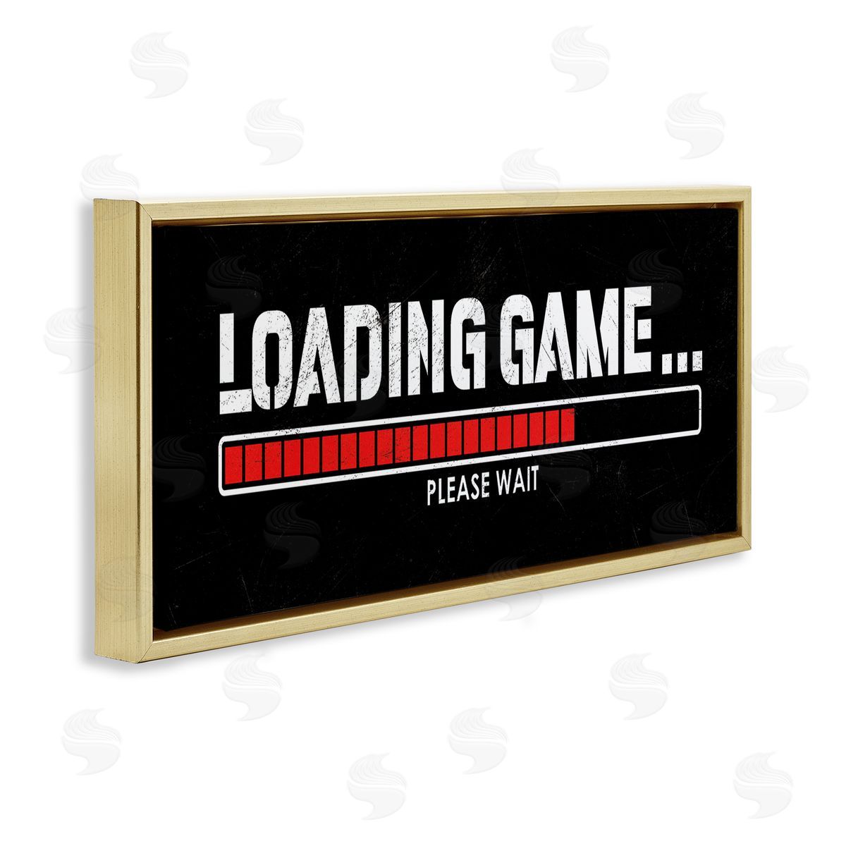 Masey St. Studios Loading Game Phrase Gold Floater Frame Canvas Artside_