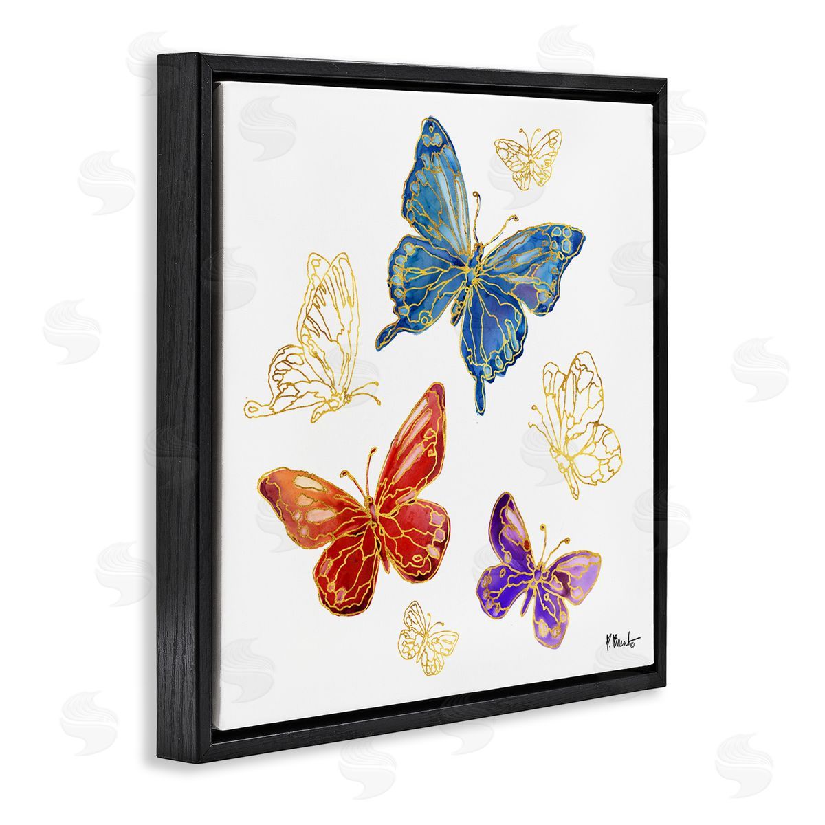 Paul Brent Butterfly Glam Detail Black Floater Frame Canvas Artside_