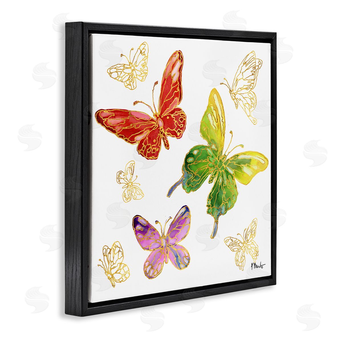 Paul Brent Butterflies Glam Detail Black Floater Frame Canvas Artside_