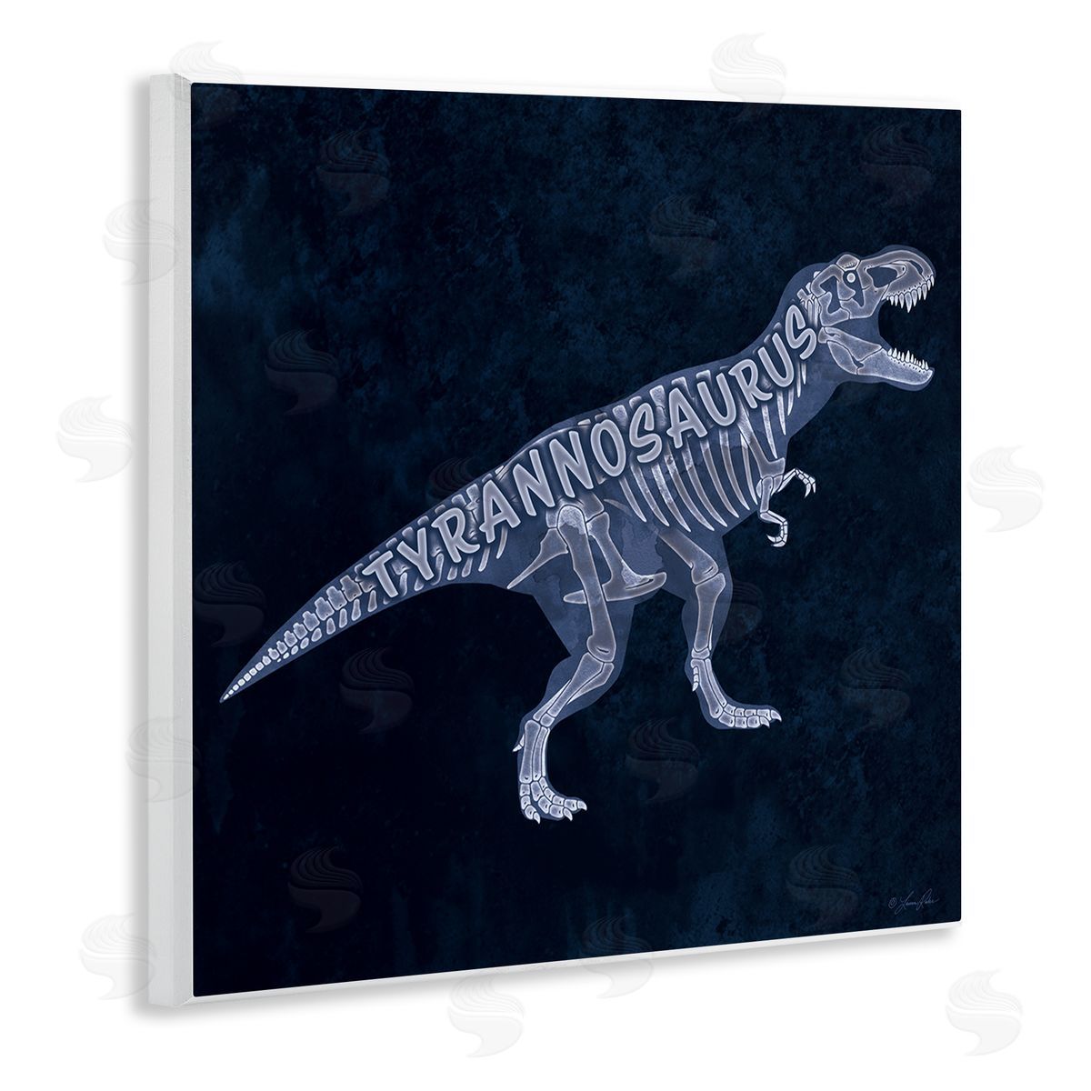 Lauren Rader Blue T-Rex Skeleton Wall Plaque Artside_