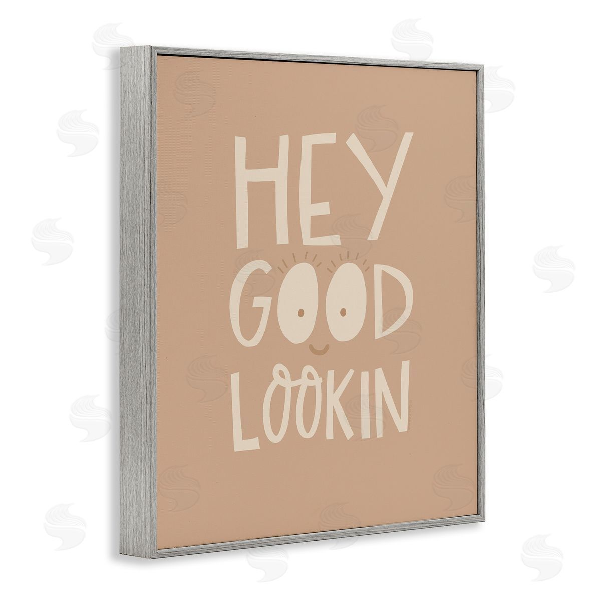 Rachel Nieman Hey Good Lookin Phrase Gray Framed Giclee Wall Artside_