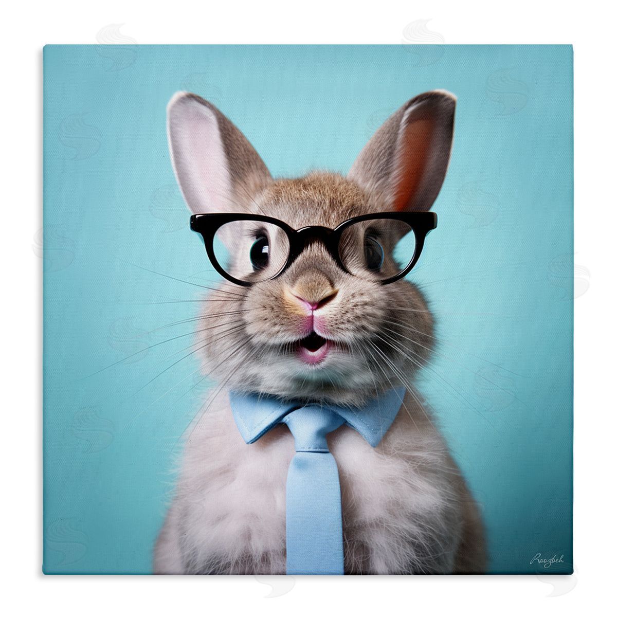 Roozbeh | Rabbit on Blue Portrait