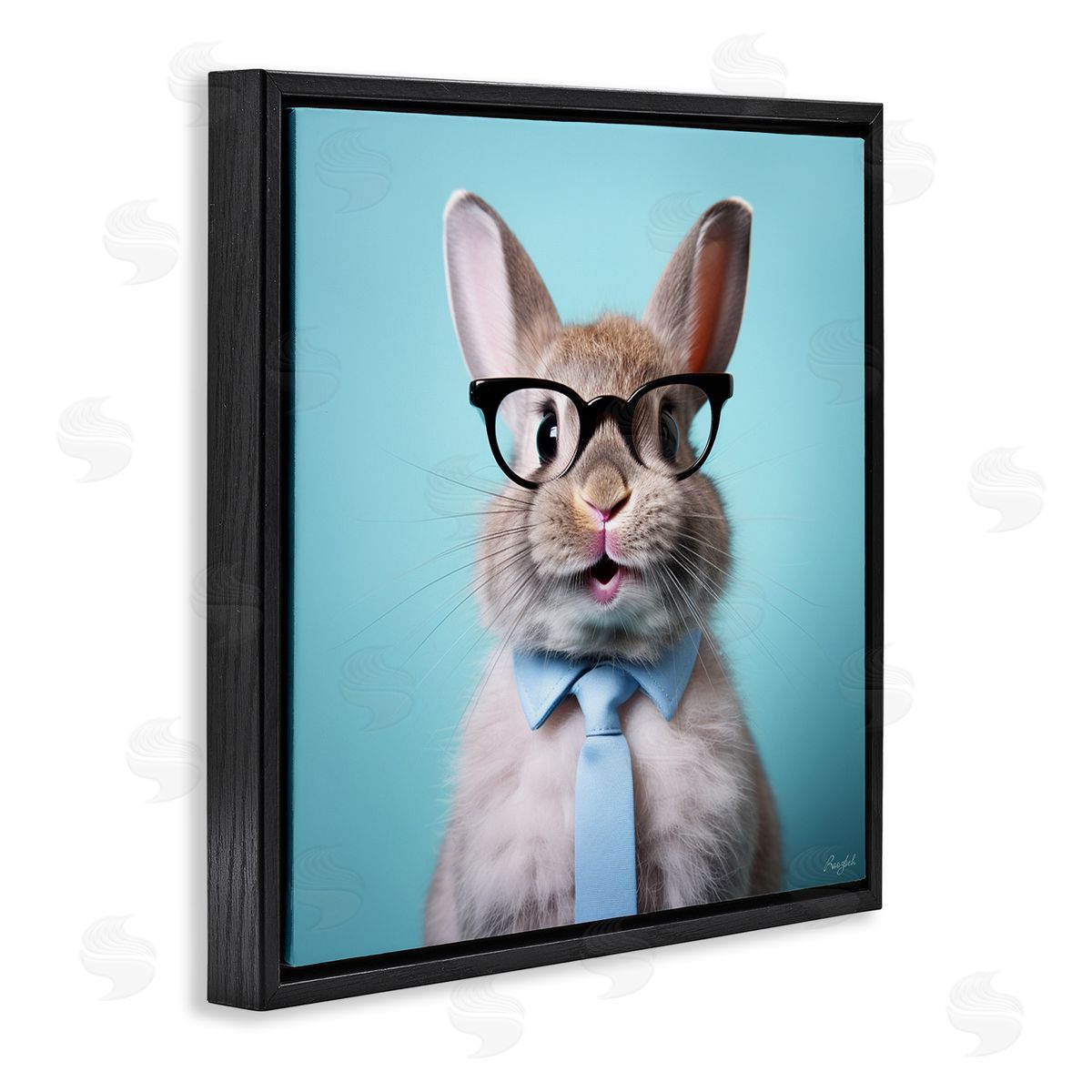Roozbeh | Rabbit on Blue Portrait