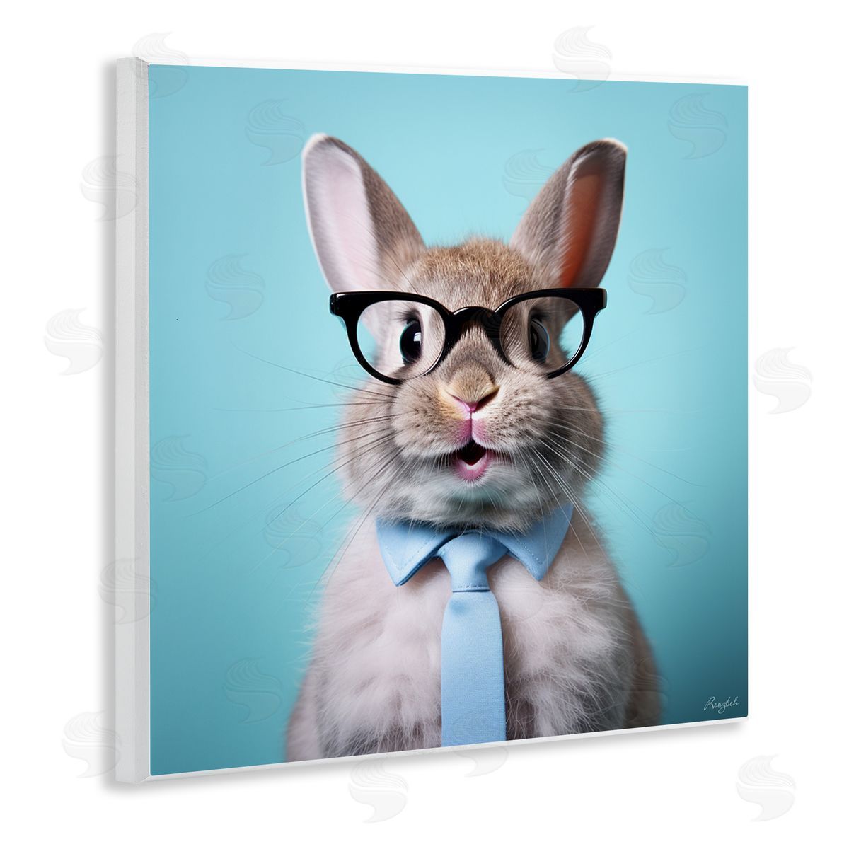 Roozbeh | Rabbit on Blue Portrait