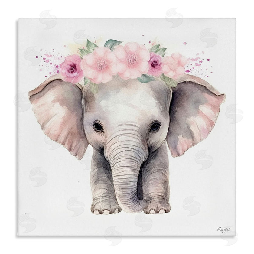 Roozbeh | Pink Floral Elephant