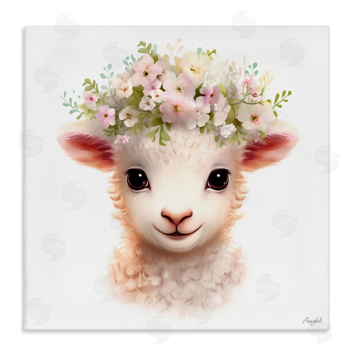 Roozbeh Soft Floral Lamb Canvas Wall Art