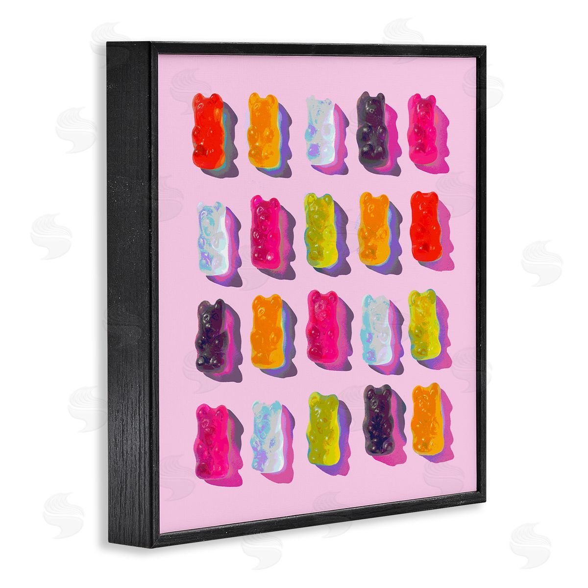Stupell Studio Pink Modern Gummy Candy Black Framed Giclee Wall Artside_