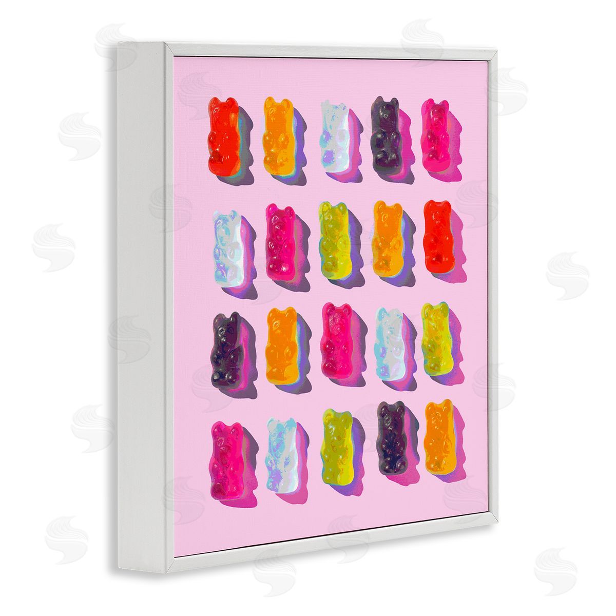 Stupell Studio Pink Modern Gummy Candy White Framed Giclee Wall Artside_